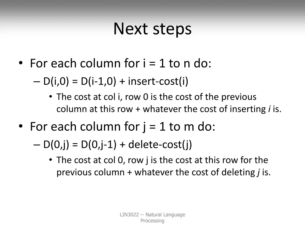 next steps