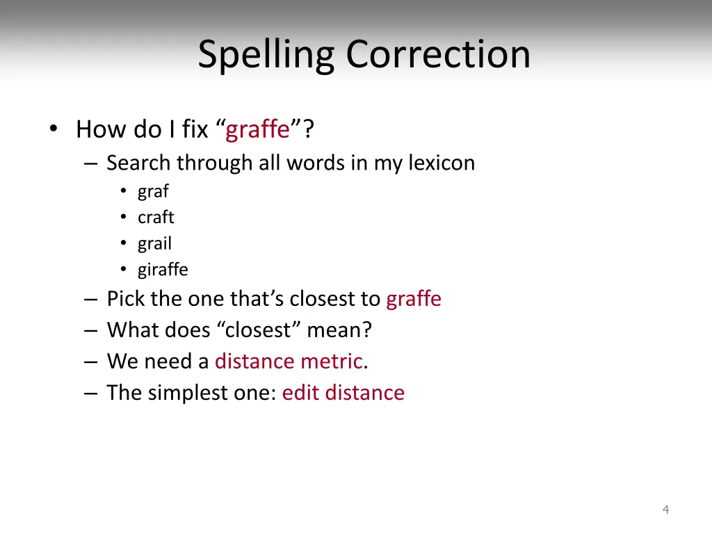spelling correction