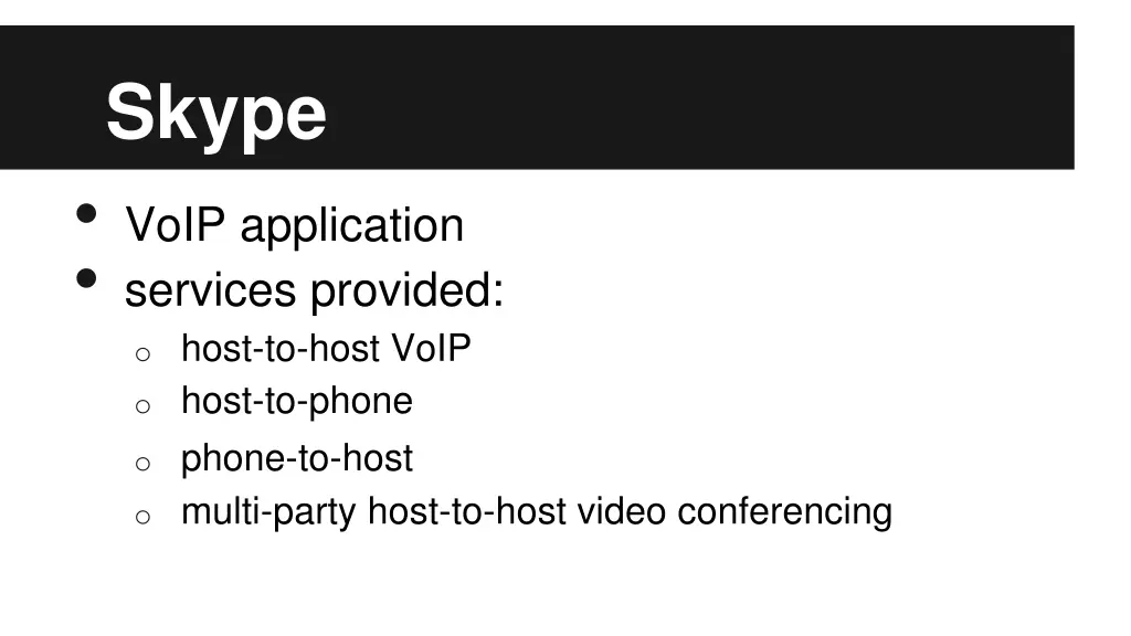 skype voip application services provided o host