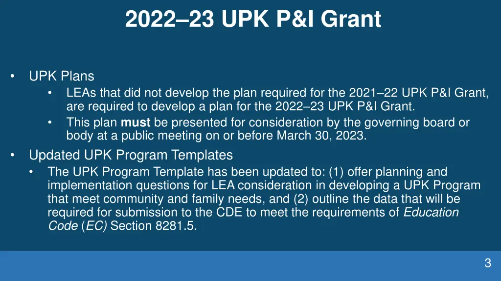 2022 23 upk p i grant