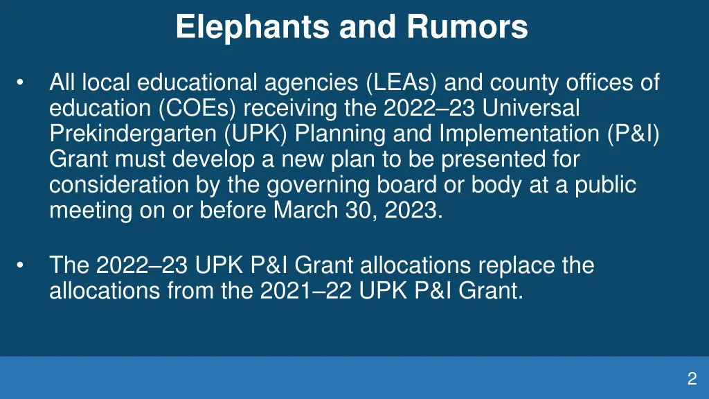 elephants and rumors