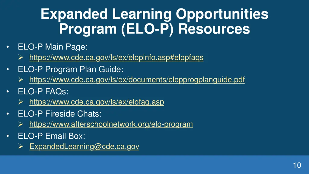 expanded learning opportunities program