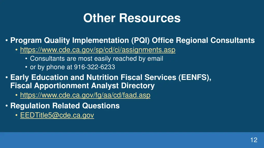 other resources
