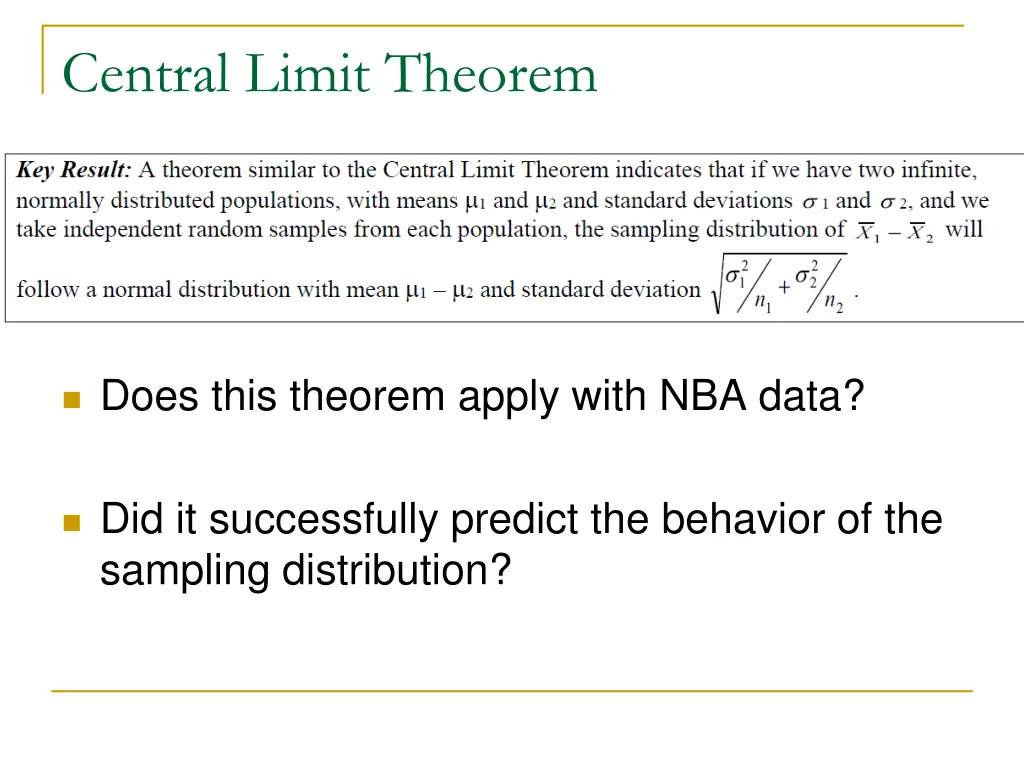 central limit theorem