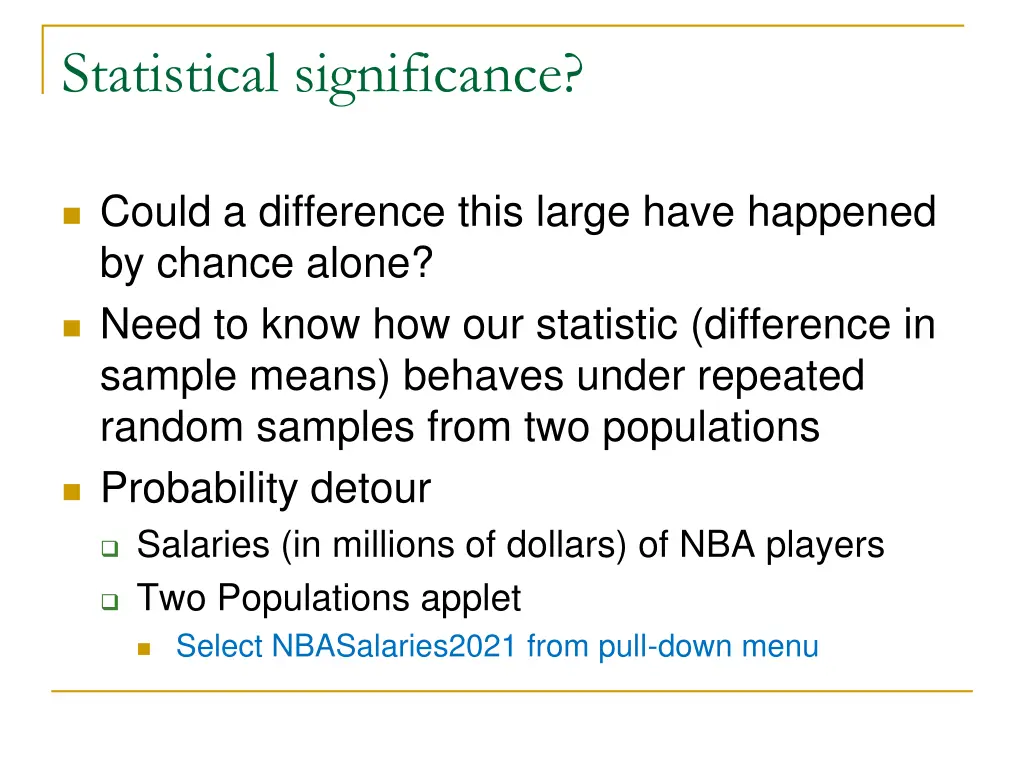 statistical significance