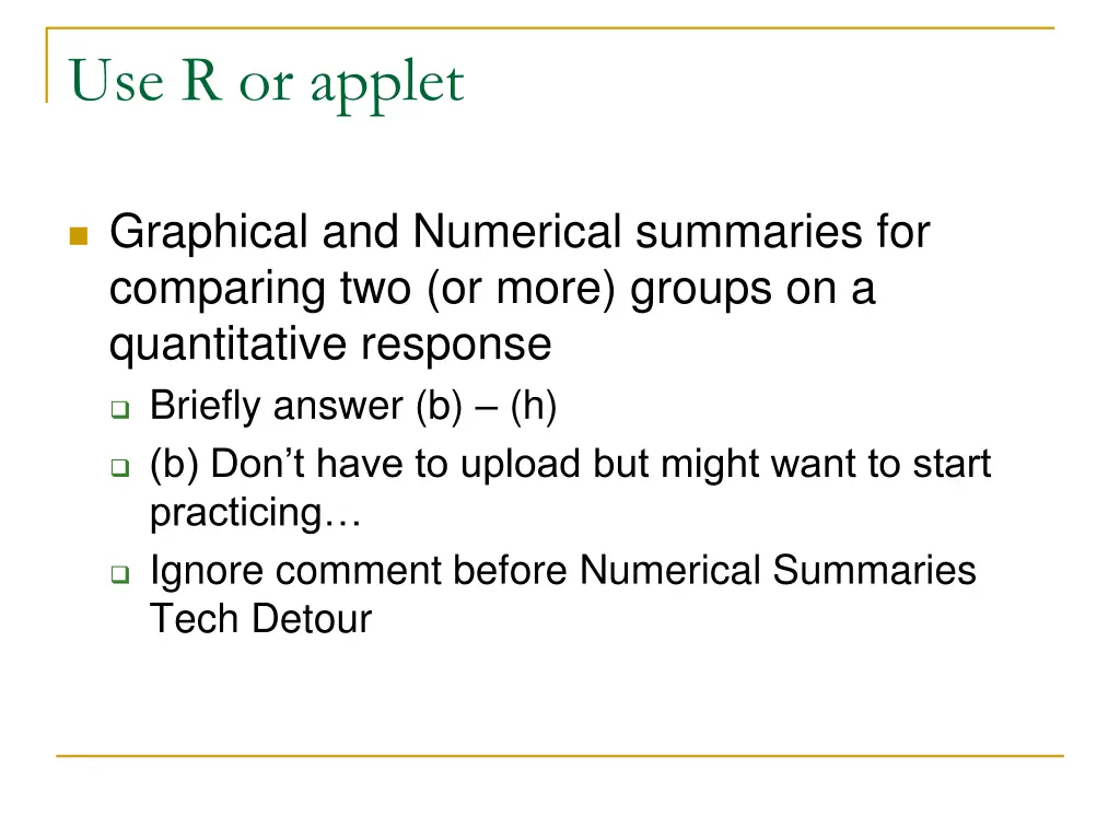 use r or applet
