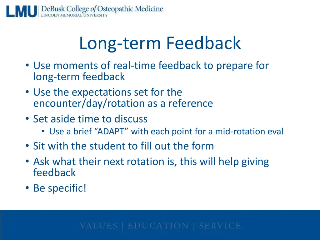 long term feedback use moments of real time