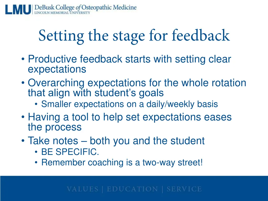 productive feedback starts with setting clear