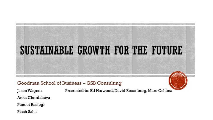sustainable growth for the future