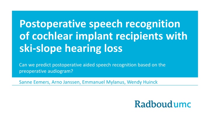 postoperative speech recognition of cochlear