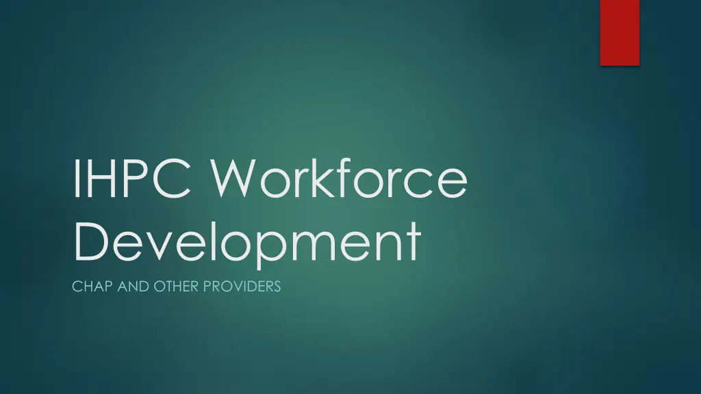 ihpc workforce development chap and other
