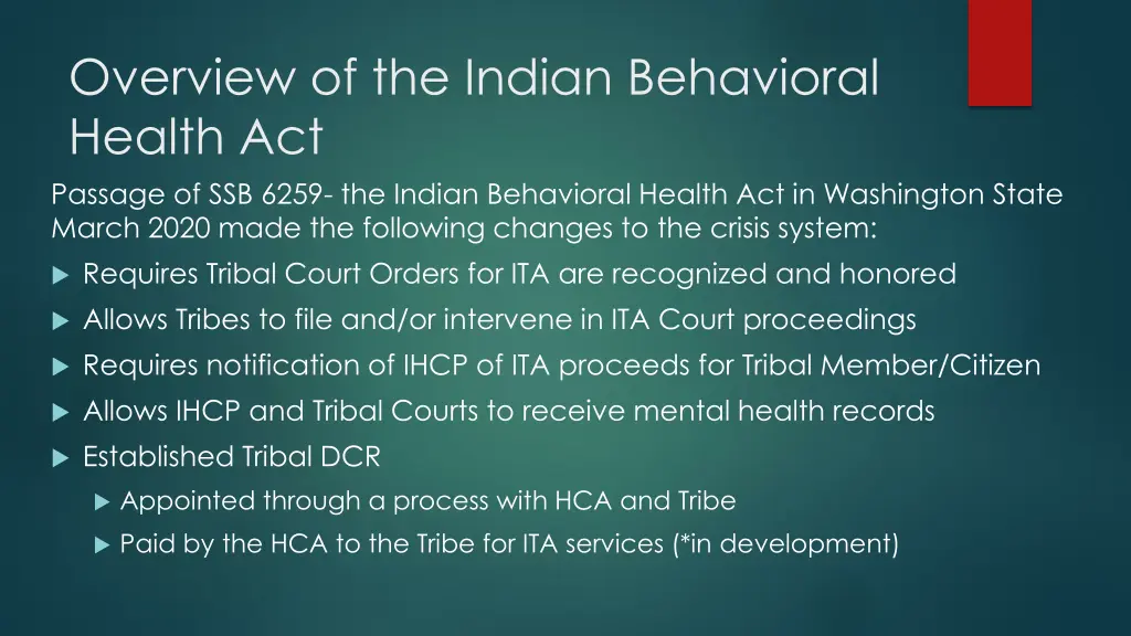 overview of the indian behavioral health