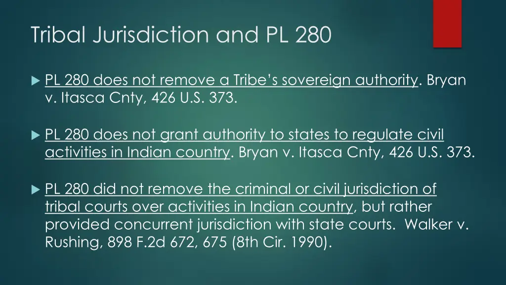 tribal jurisdiction and pl 280
