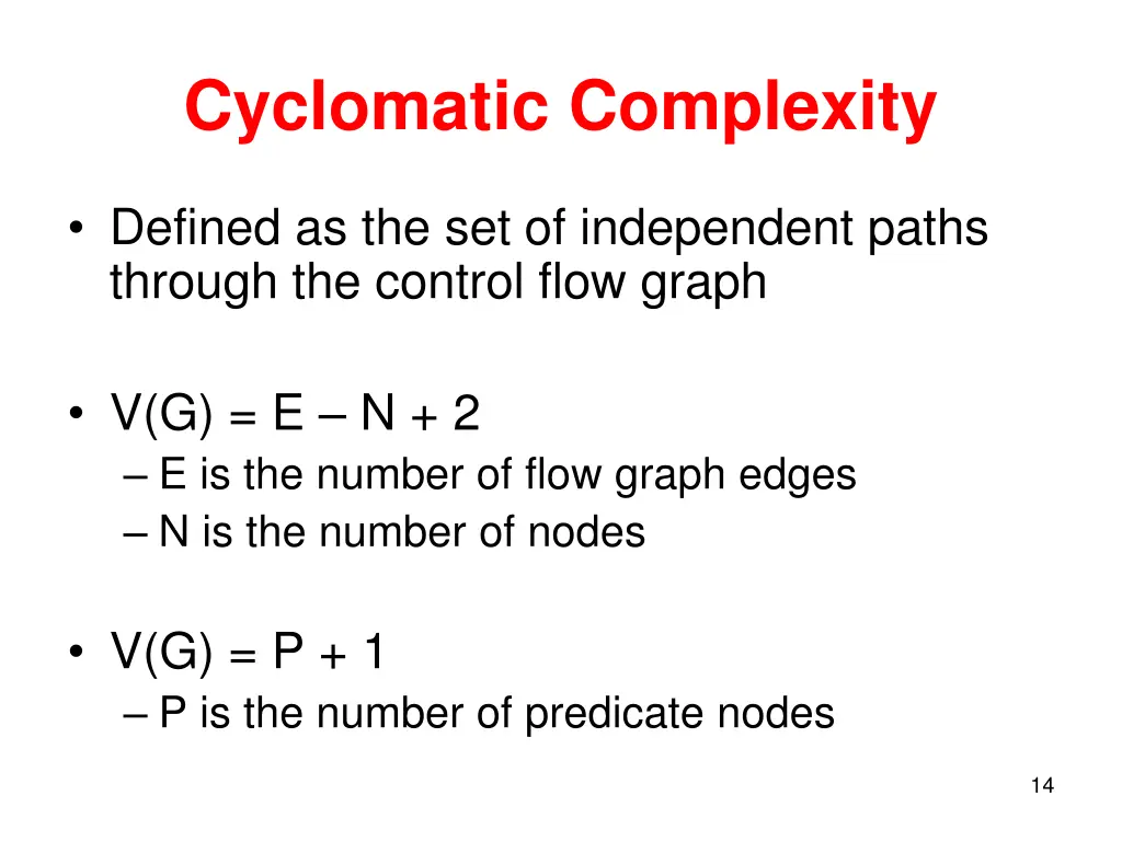 cyclomatic complexity