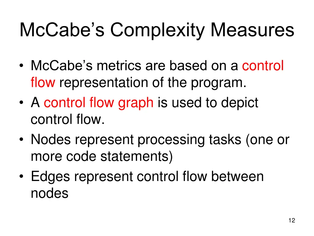 mccabe s complexity measures