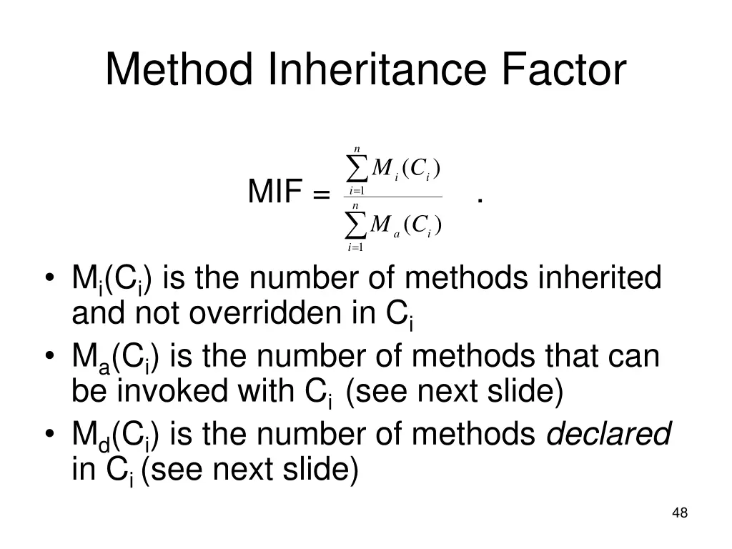 method inheritance factor
