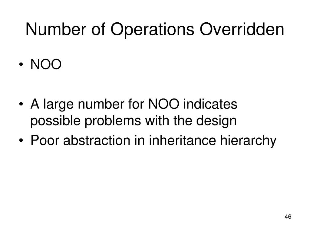 number of operations overridden
