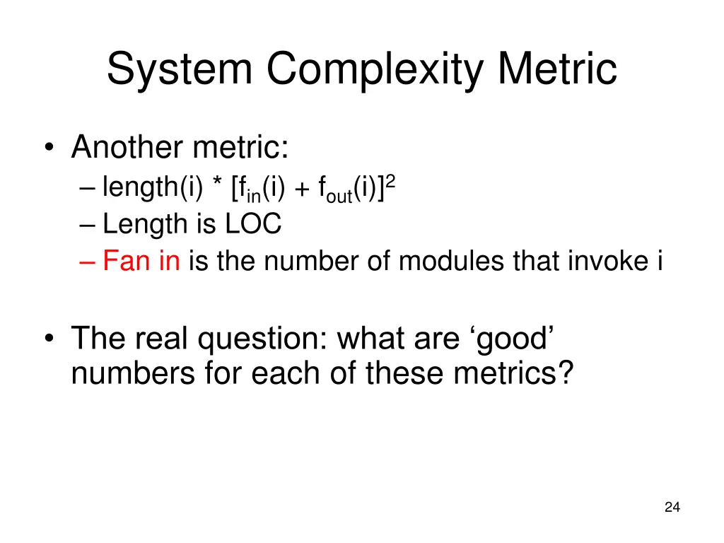 system complexity metric