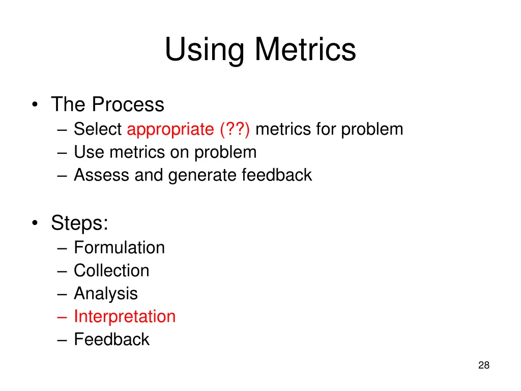using metrics