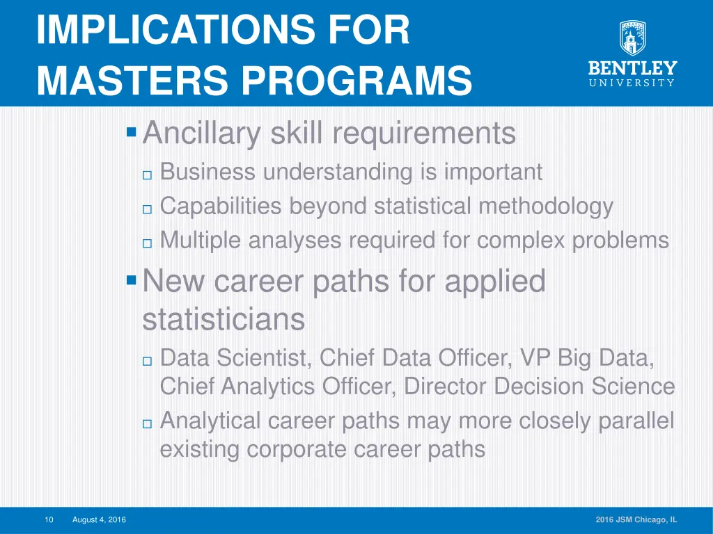 implications for masters programs ancillary skill