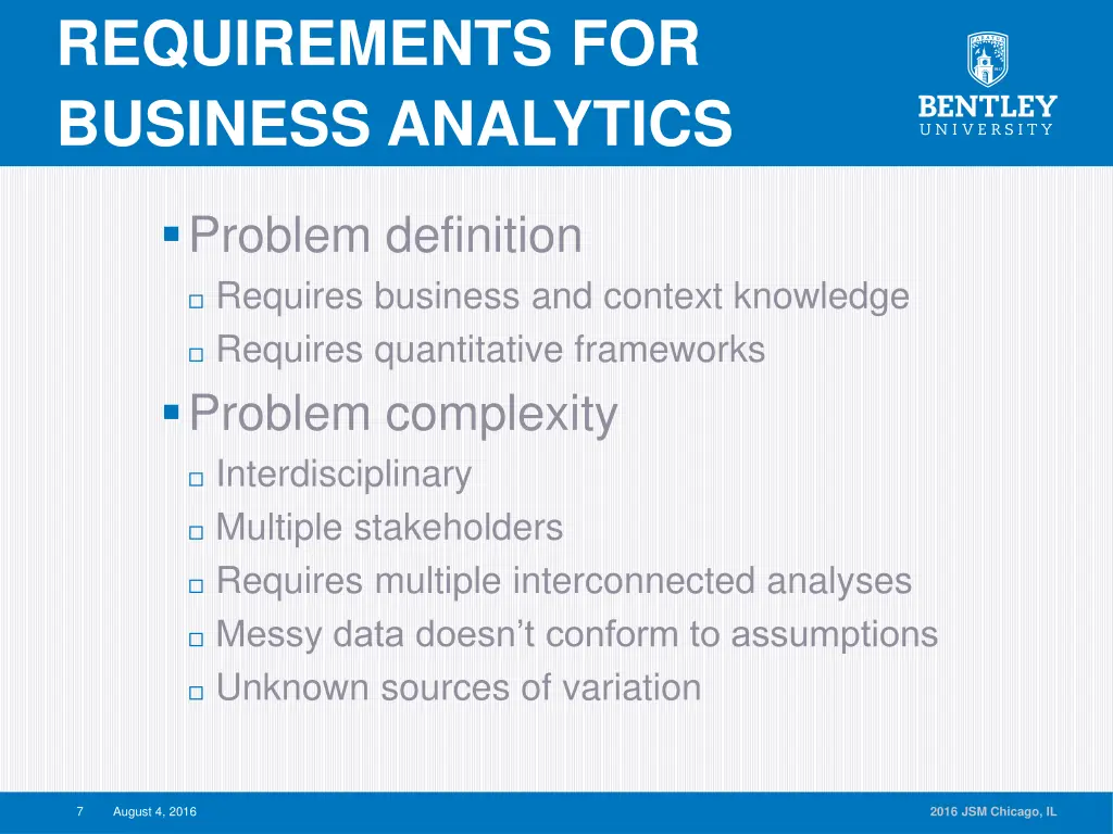 requirements for business analytics