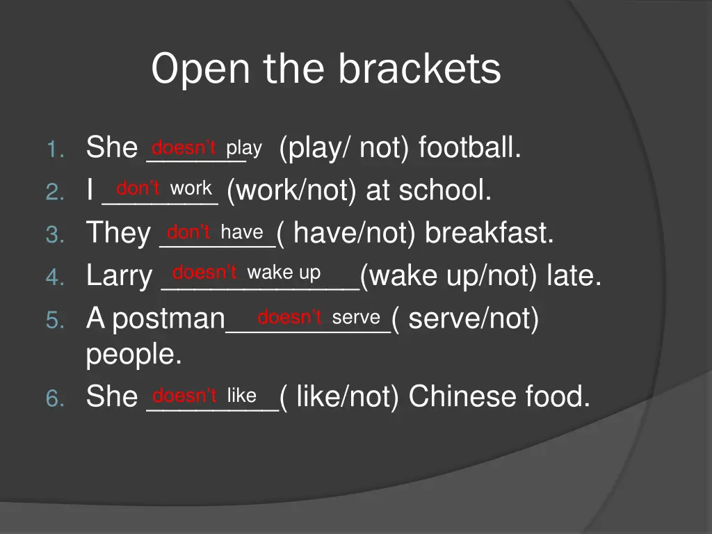 open the brackets 1