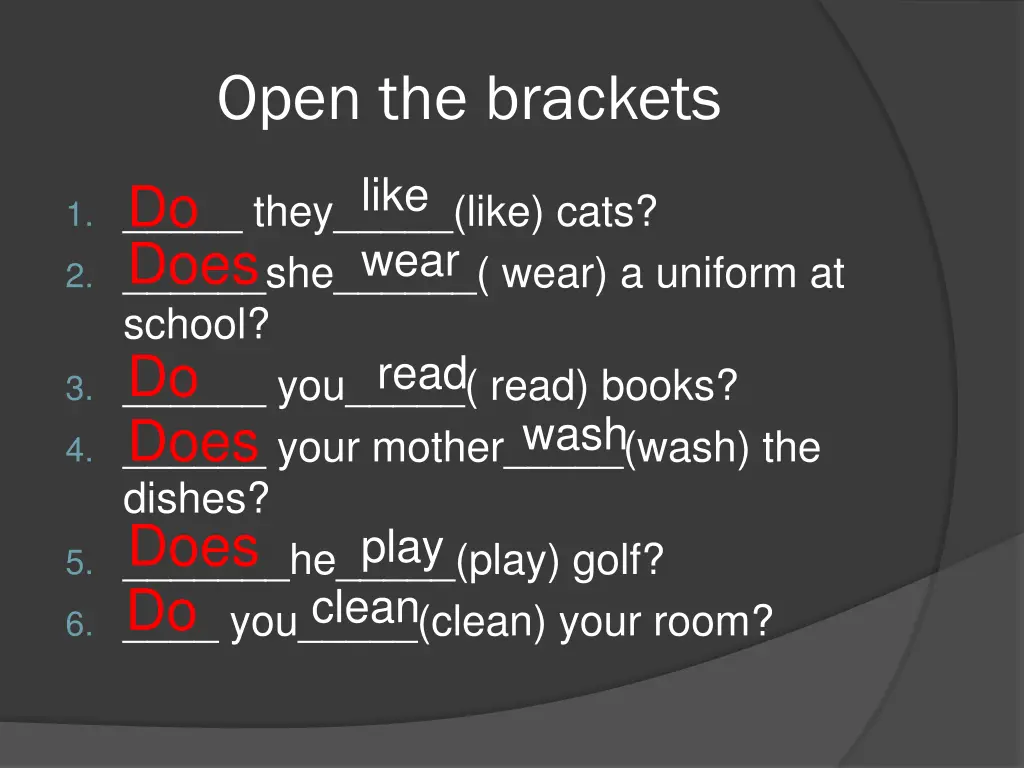 open the brackets 2