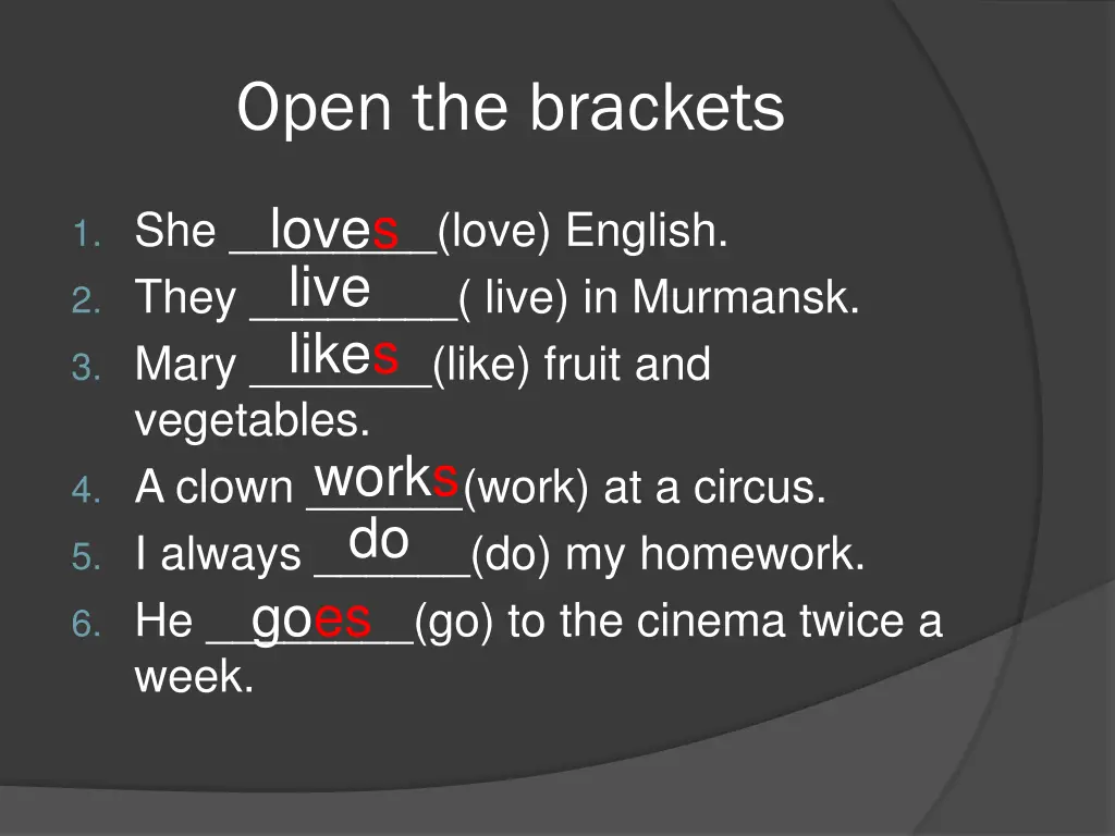 open the brackets