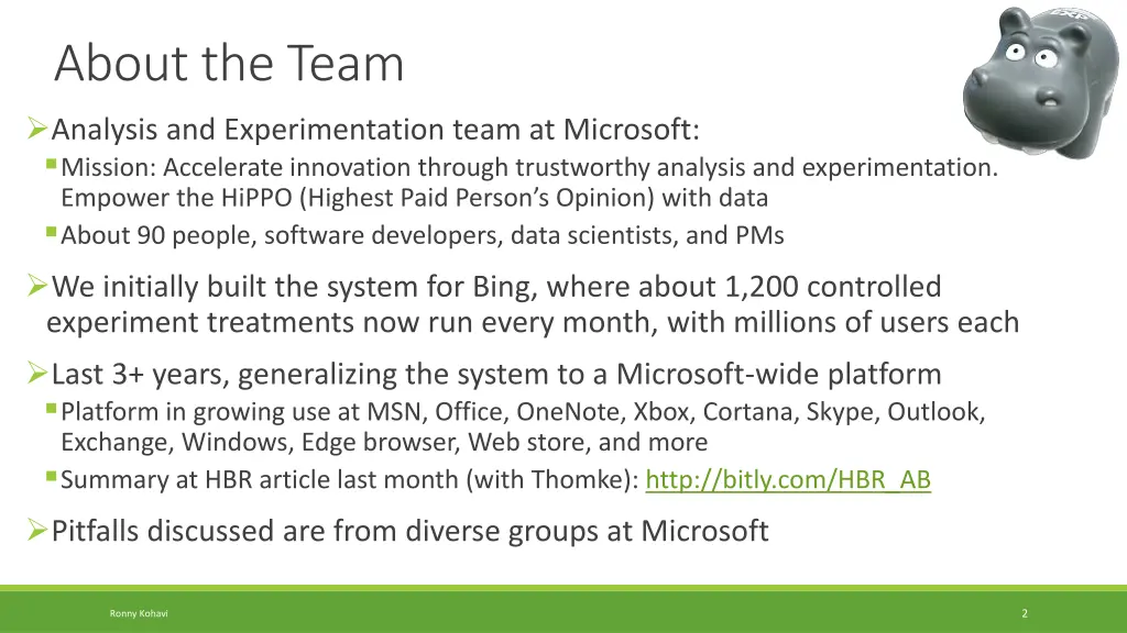 about the team analysis and experimentation team