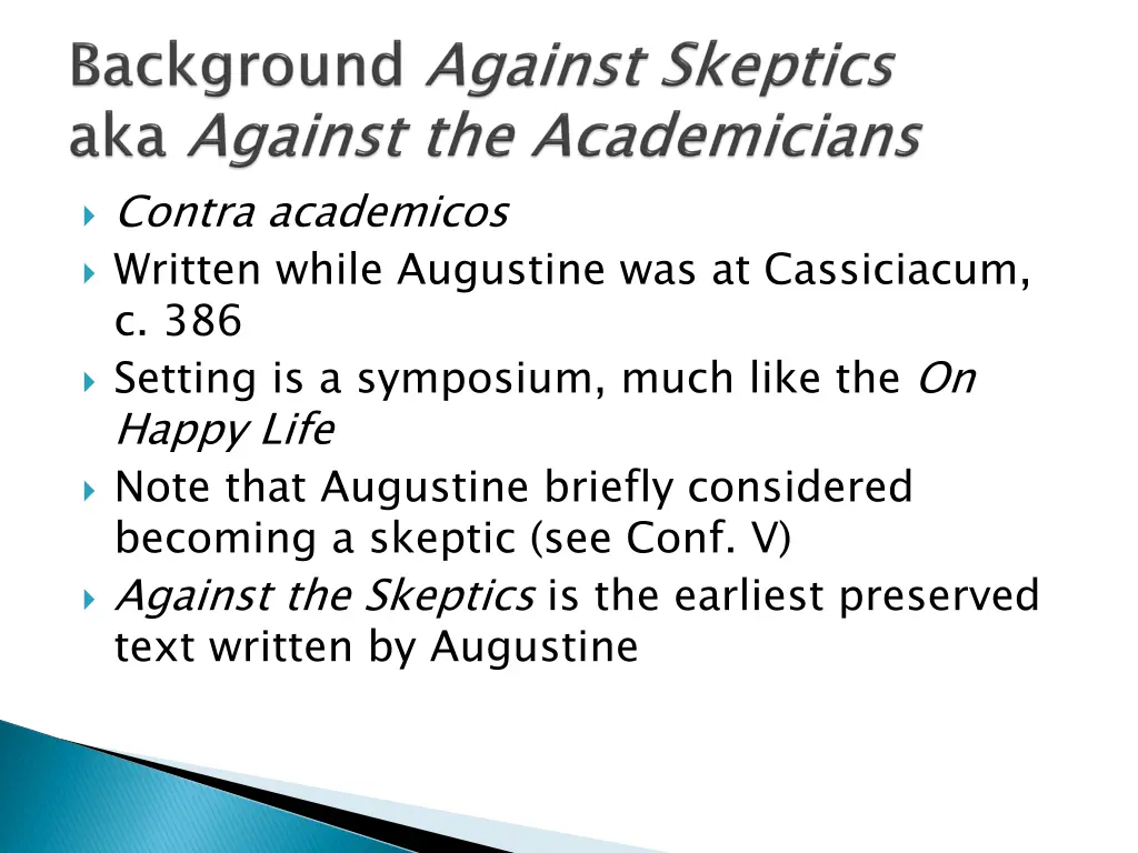 contra academicos written while augustine