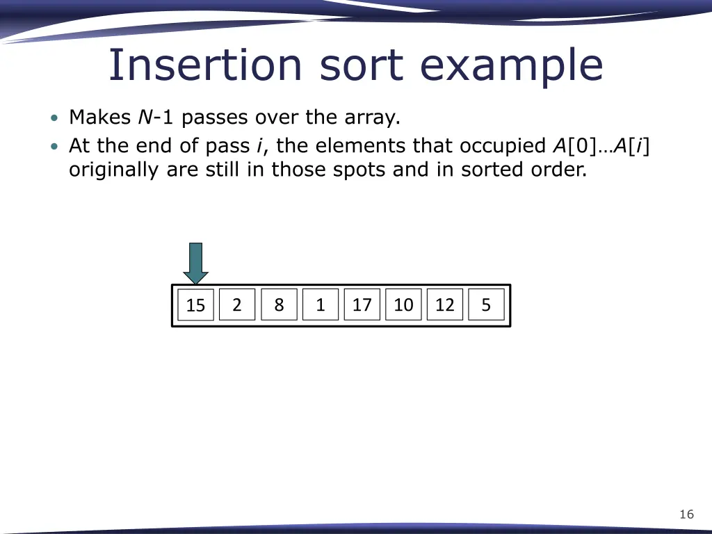 insertion sort example