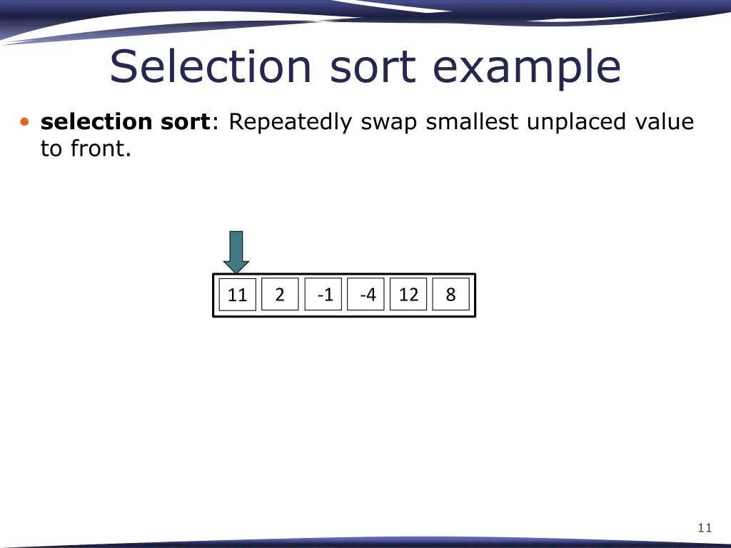 selection sort example 1