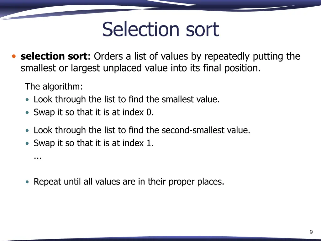 selection sort