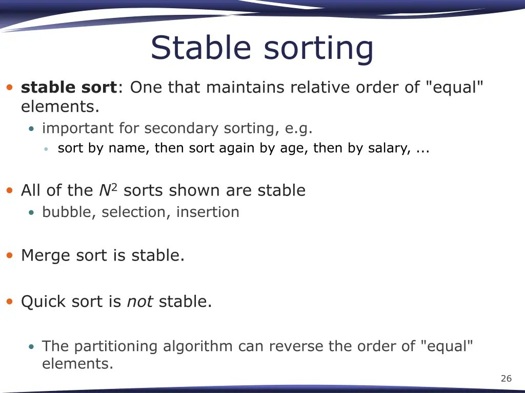 stable sorting