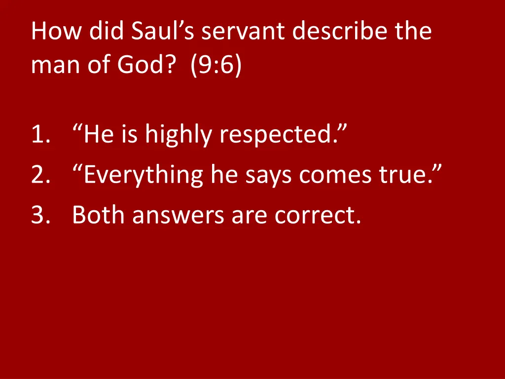 how did saul s servant describe the man of god 9 6