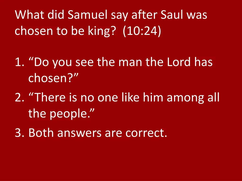 what did samuel say after saul was chosen