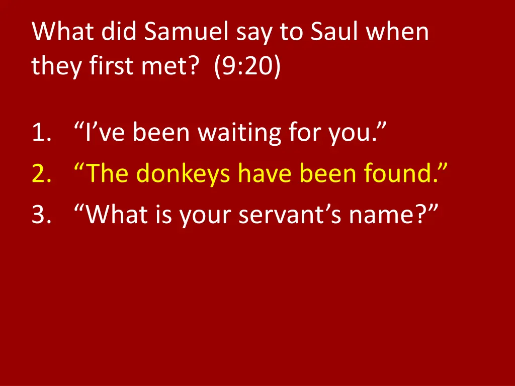 what did samuel say to saul when they first 1