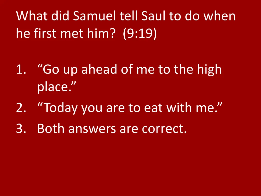 what did samuel tell saul to do when he first