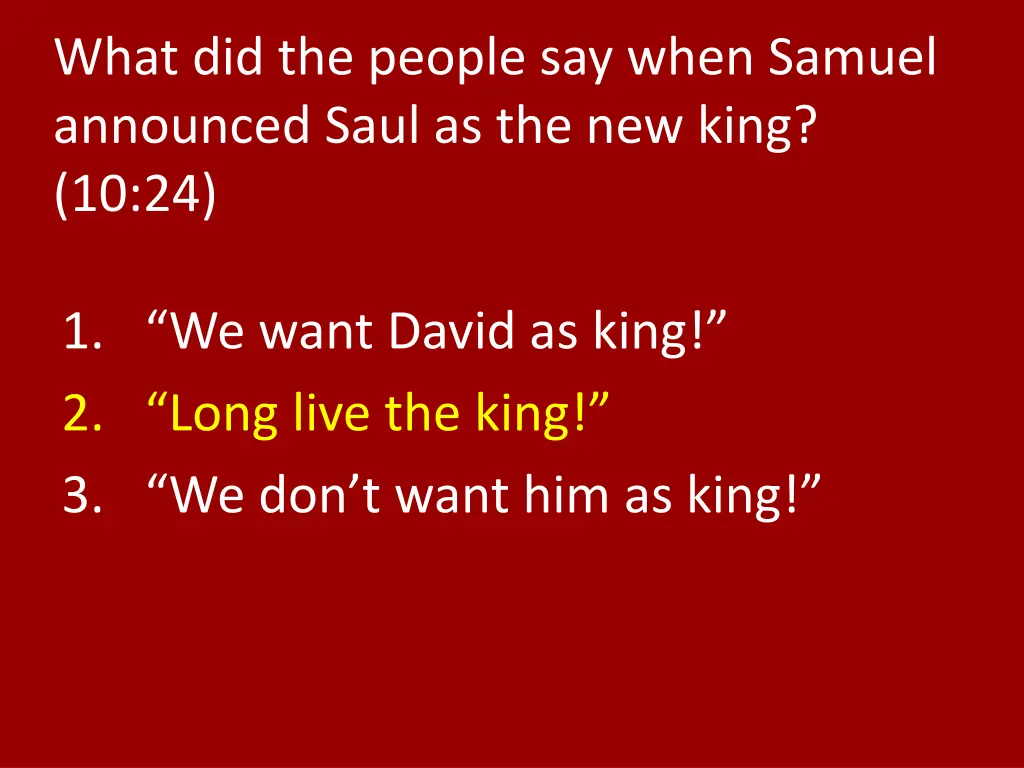 what did the people say when samuel announced 1