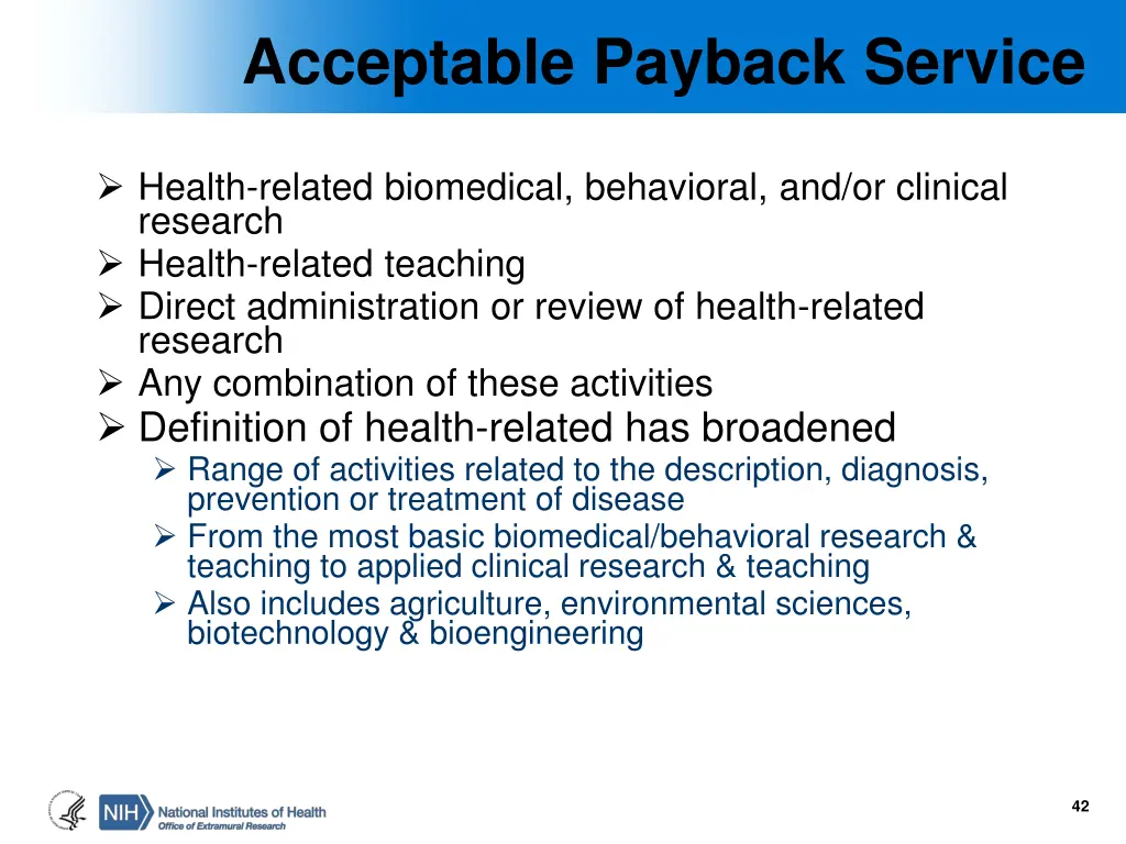 acceptable payback service