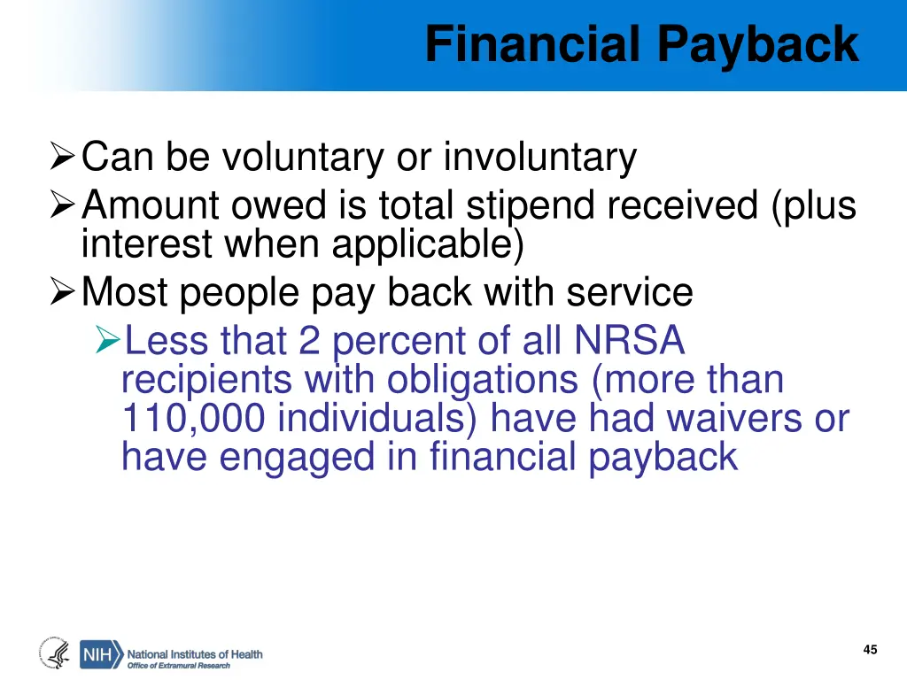 financial payback