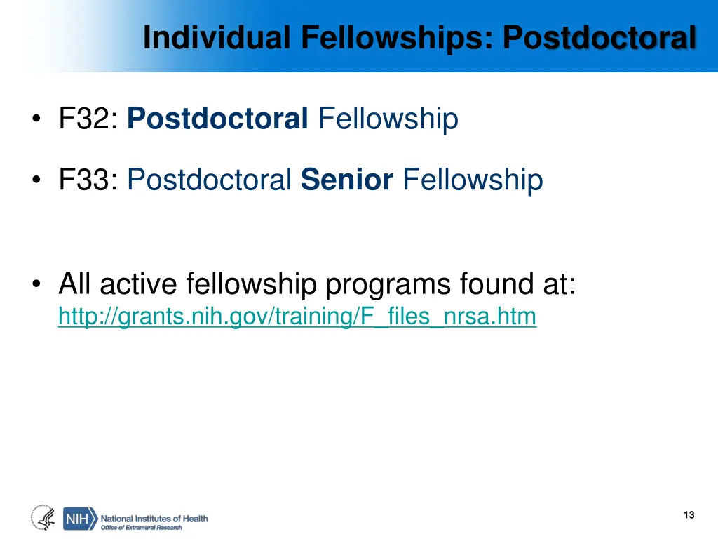 individual fellowships postdoctoral