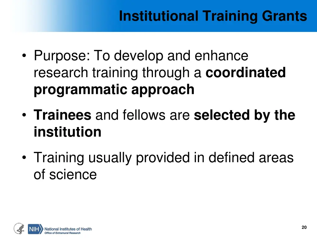 institutional training grants