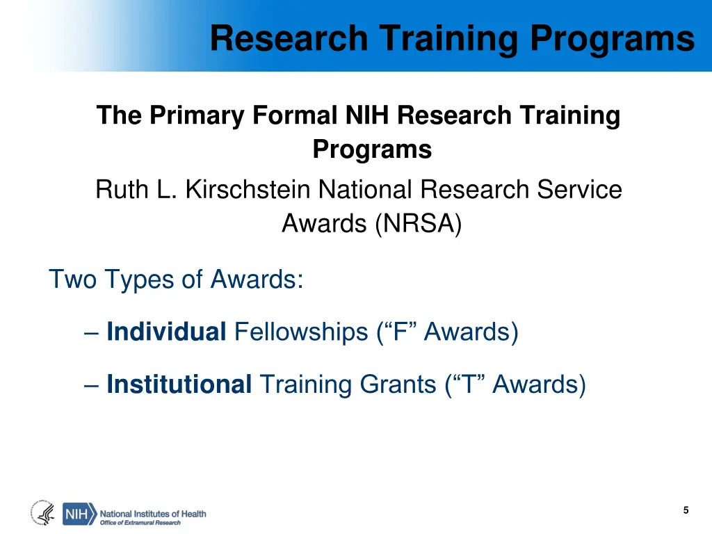 research training programs