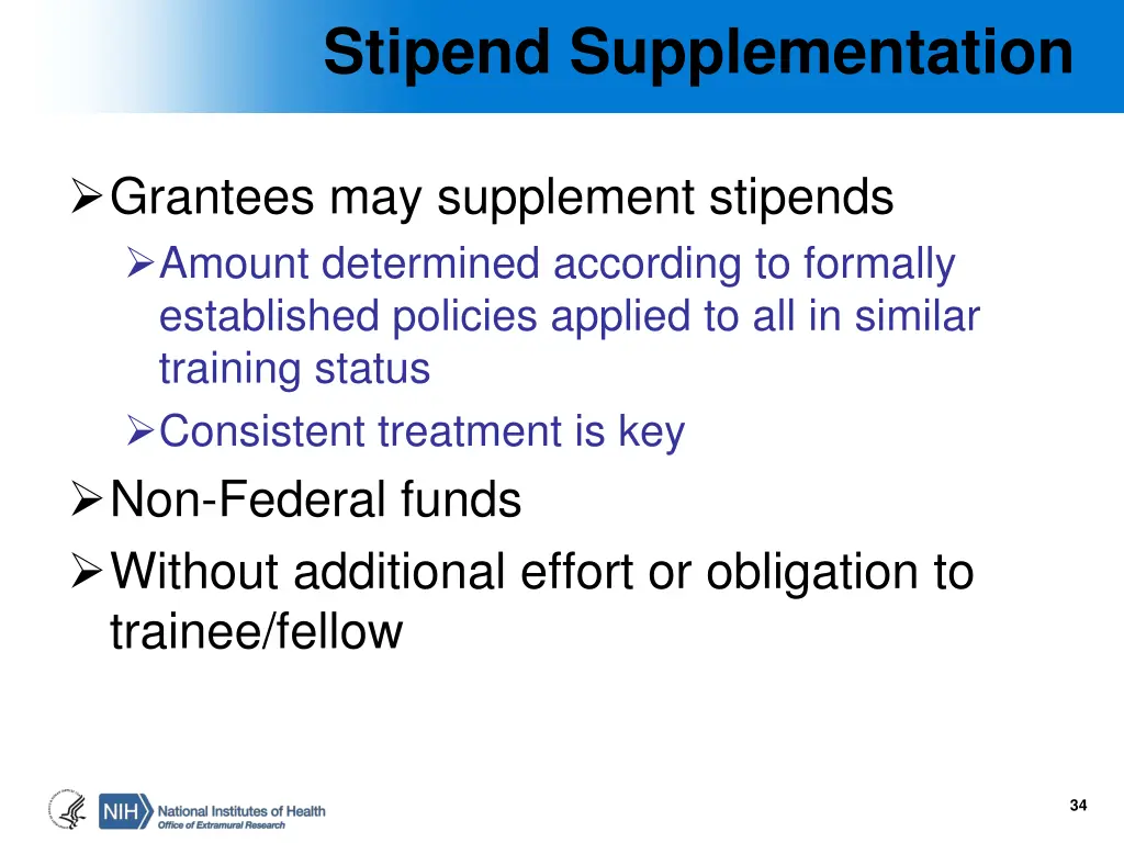stipend supplementation