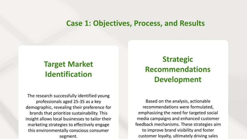 case 1 objectives process and results
