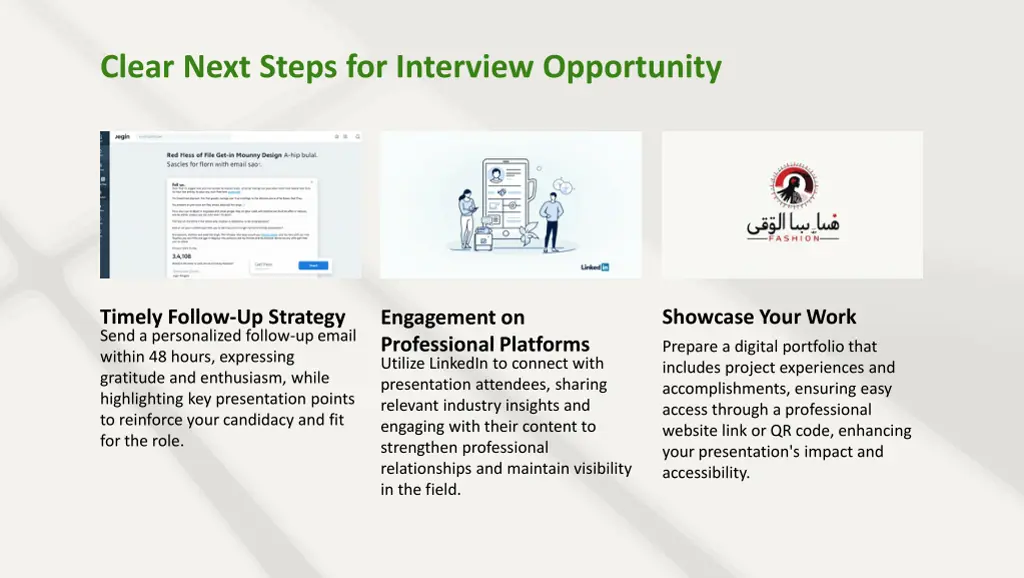 clear next steps for interview opportunity
