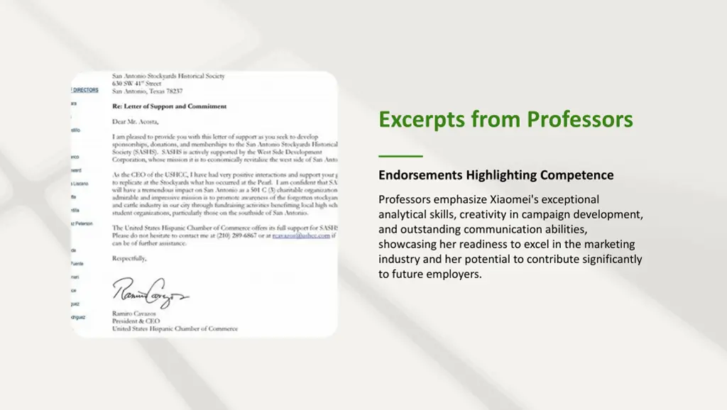 excerpts from professors