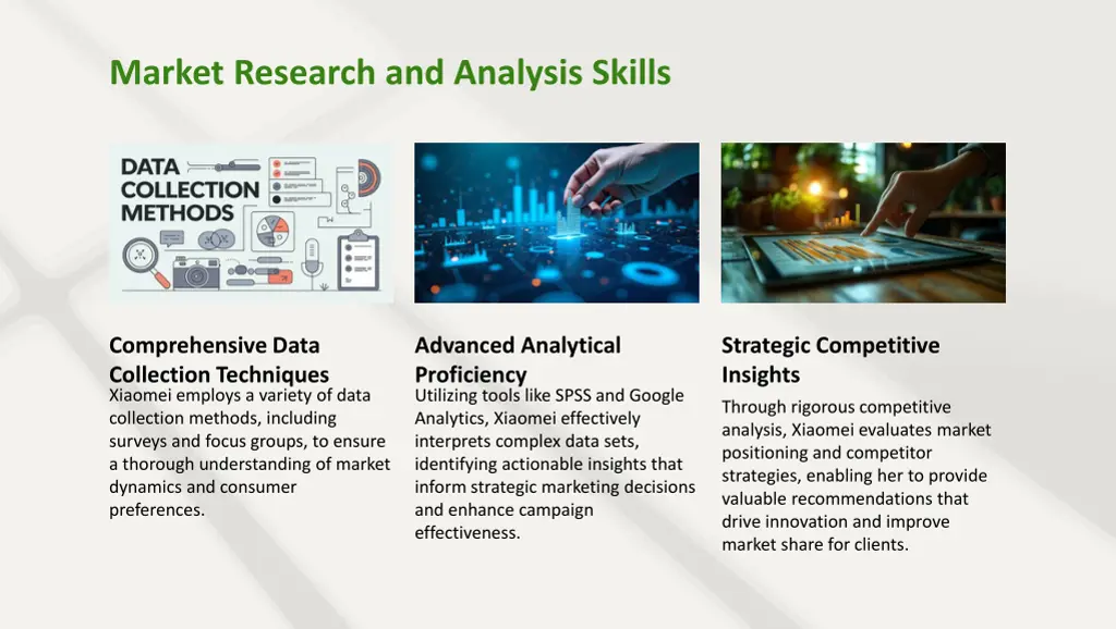 market research and analysis skills