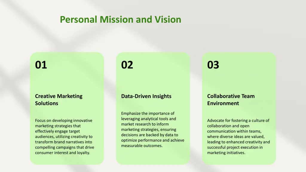 personal mission and vision